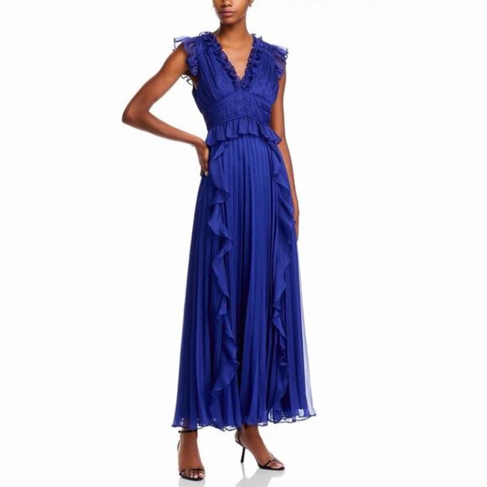 NWT Aqua Flutter Sleeve Blue Maxi Dress Bloomingdale’s‎ Exclusive